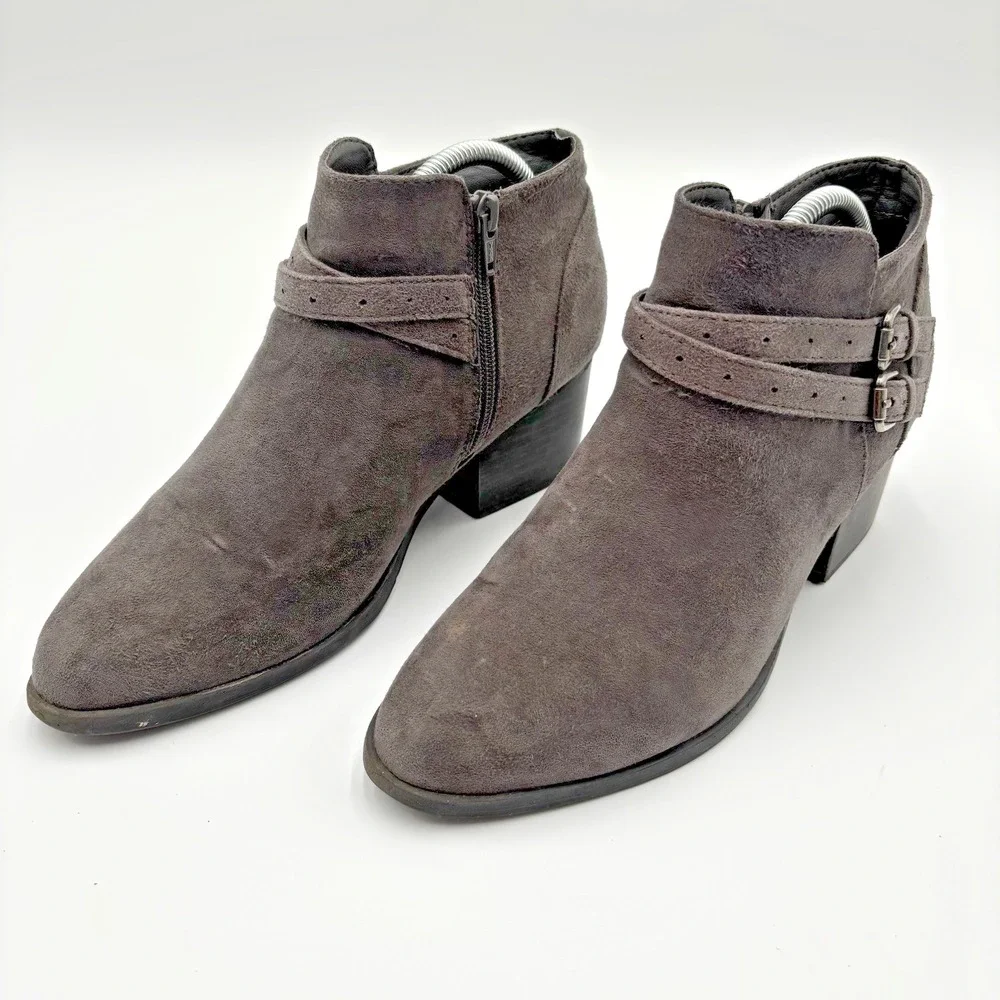 Sonoma Women's‎ Ankle Boots Size 10 Gray Faux Suede Booties